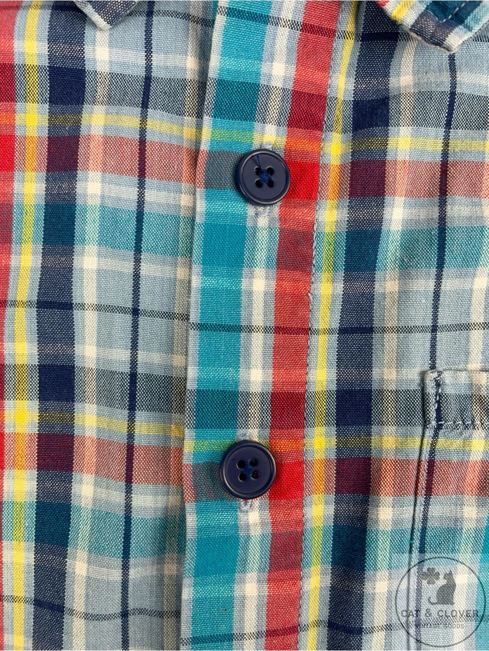 Gymboree 90s Rainbow Tag Plaid Long Sleeve Button Down Boys Shirt Large
